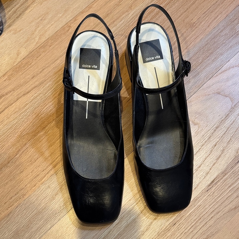 Dolce Vita Black Slingback Heels, Size 10 - Picture 2 of 6